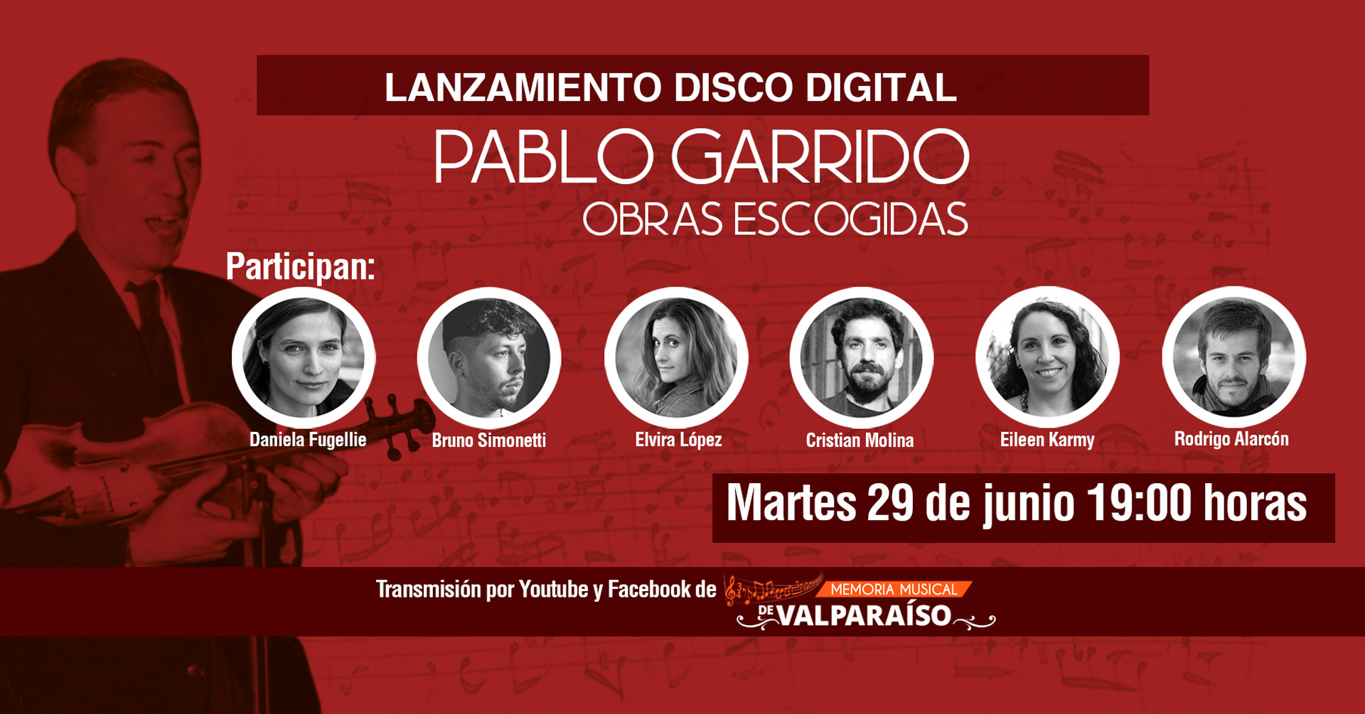 Lanzamiento disco Obras Escogidas de Pablo Garrido – 29 junio 2021